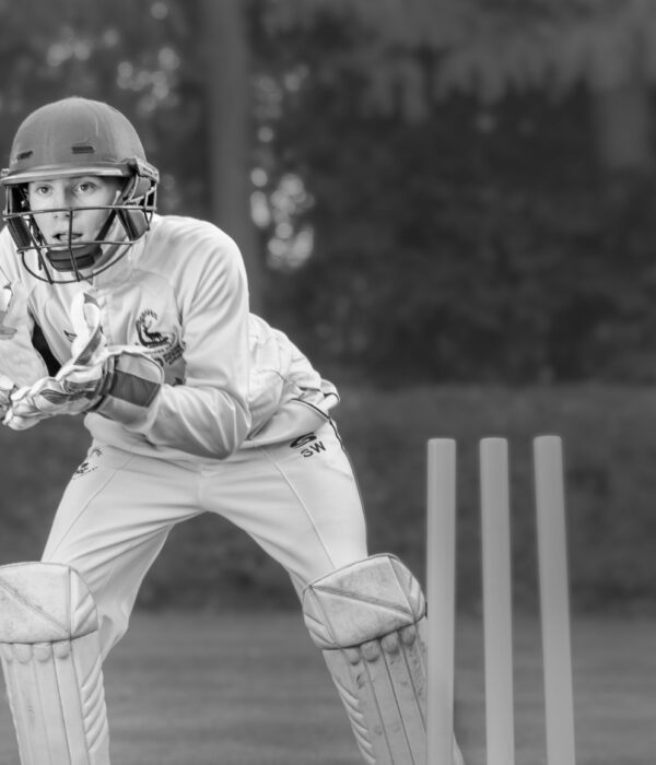 student ready to catch a ball