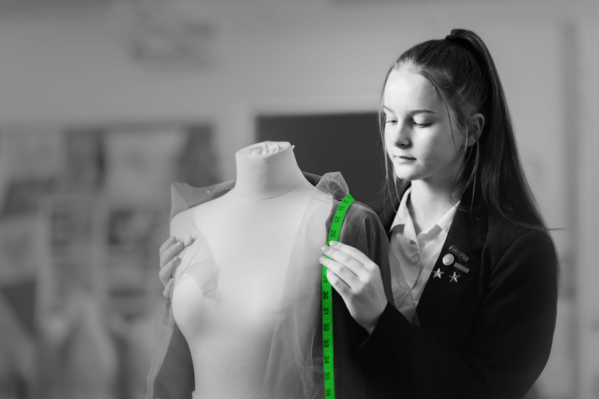 girl making a dress