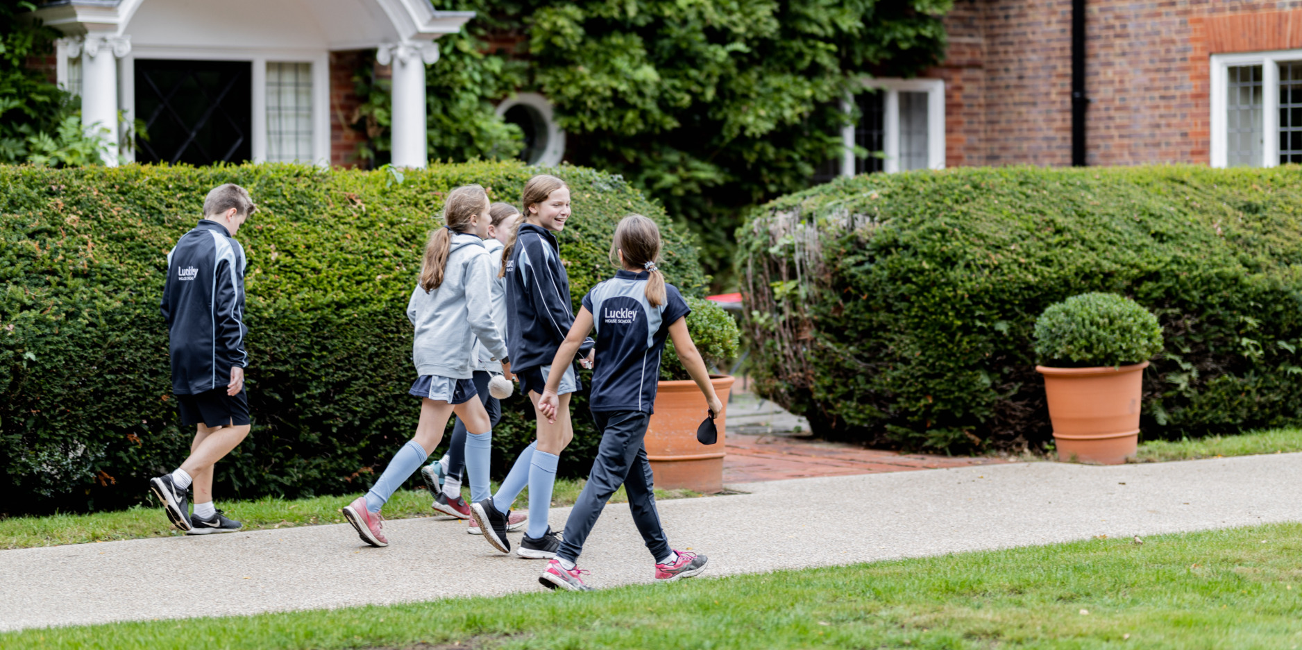 students walking to class