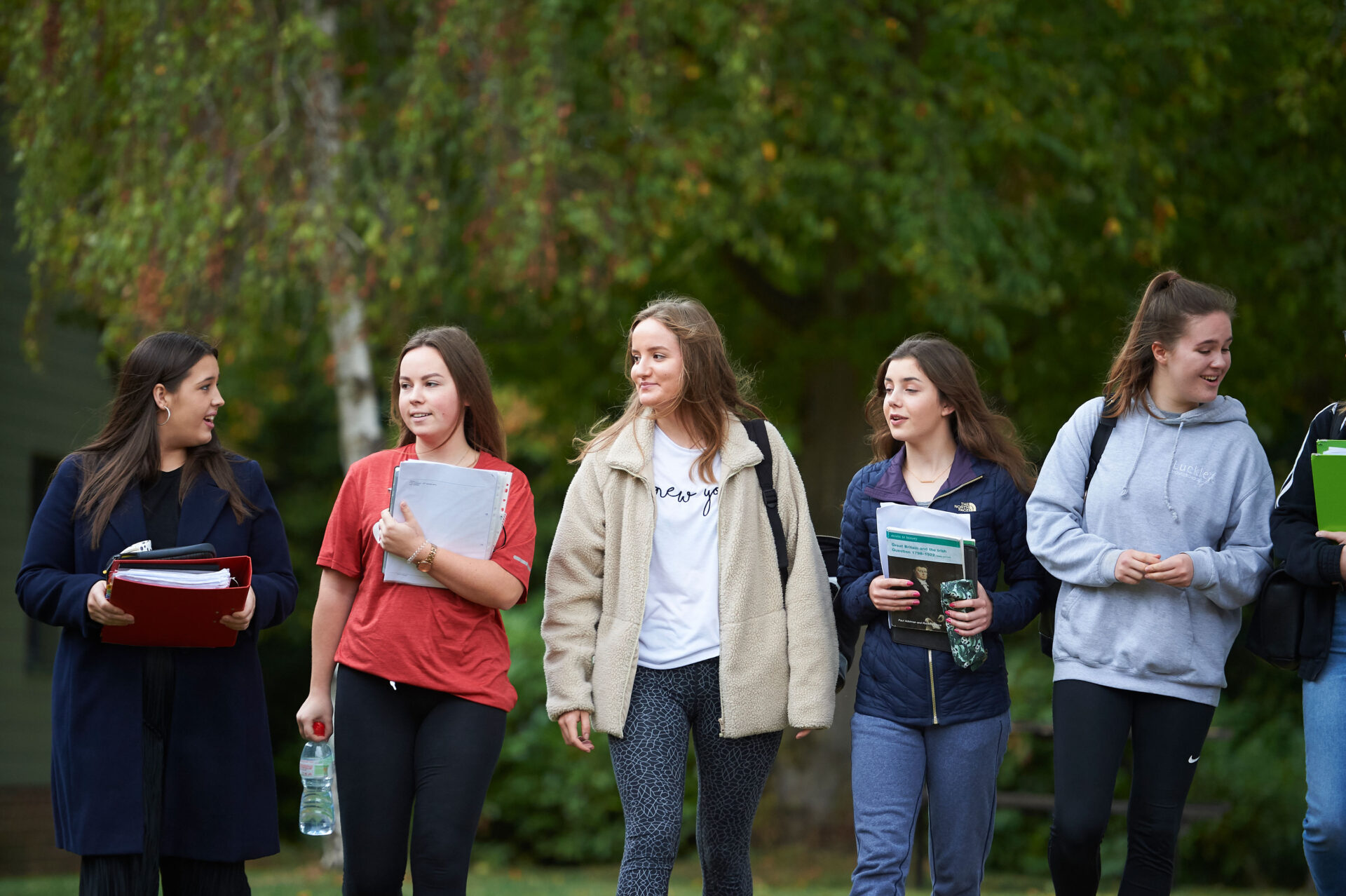 group of students together walking