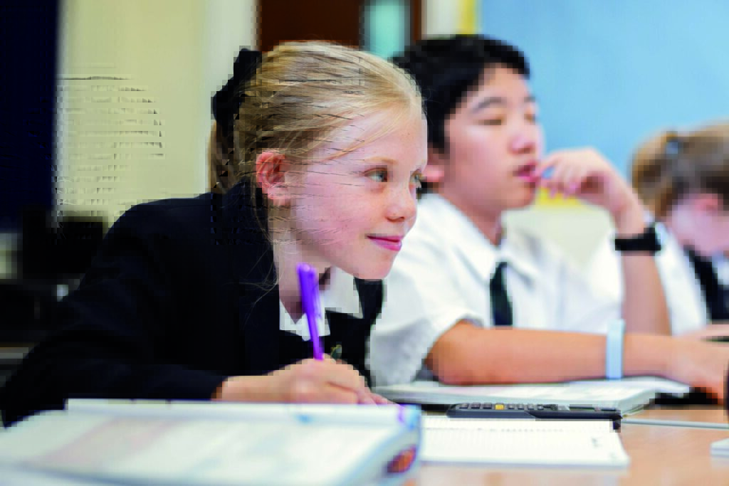 students listening in the classroom