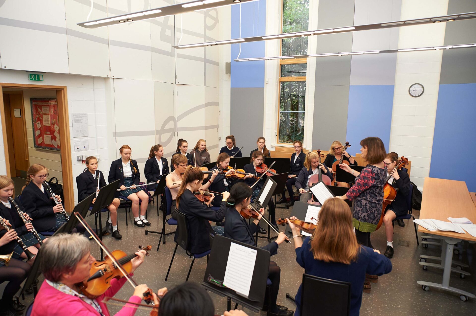 students in the orchestra