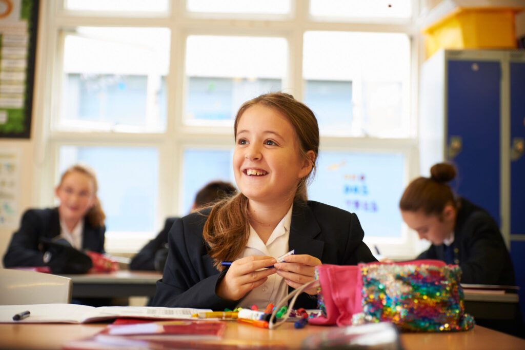 students working in the classroom