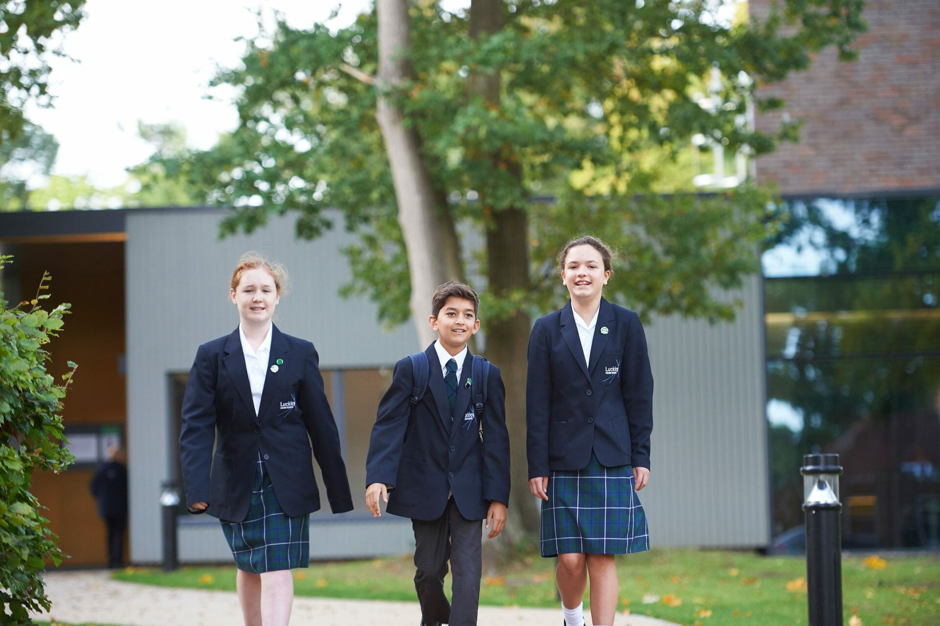 three children walking