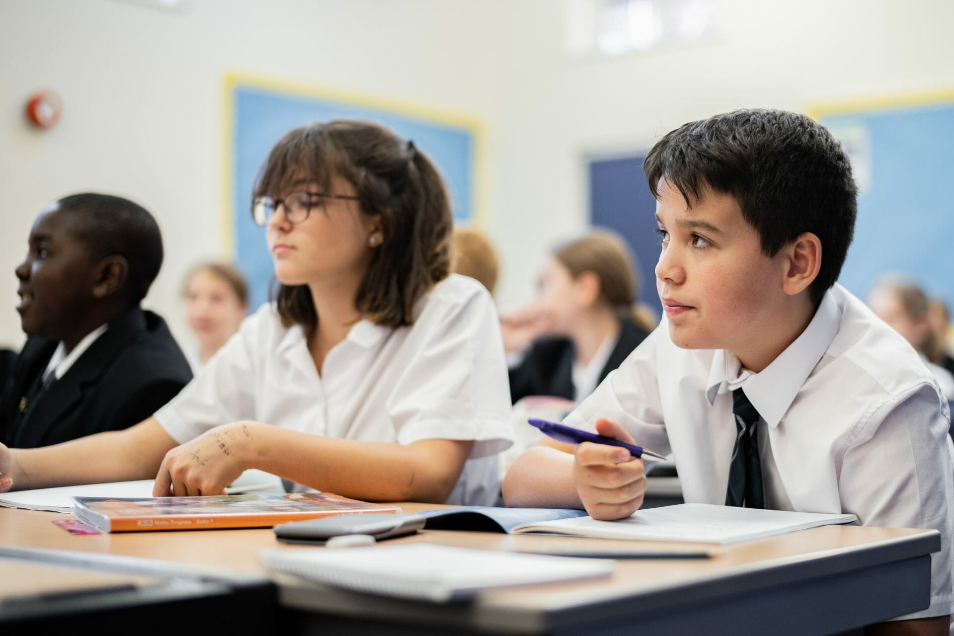 children sat at desks