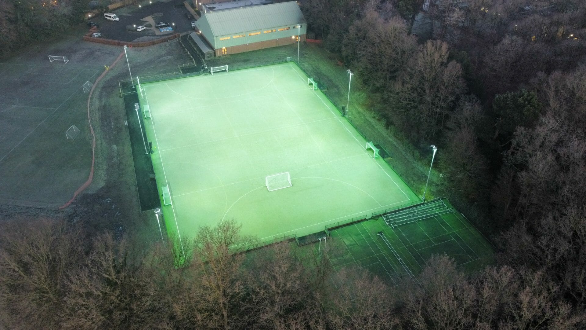 illuminated football pitch