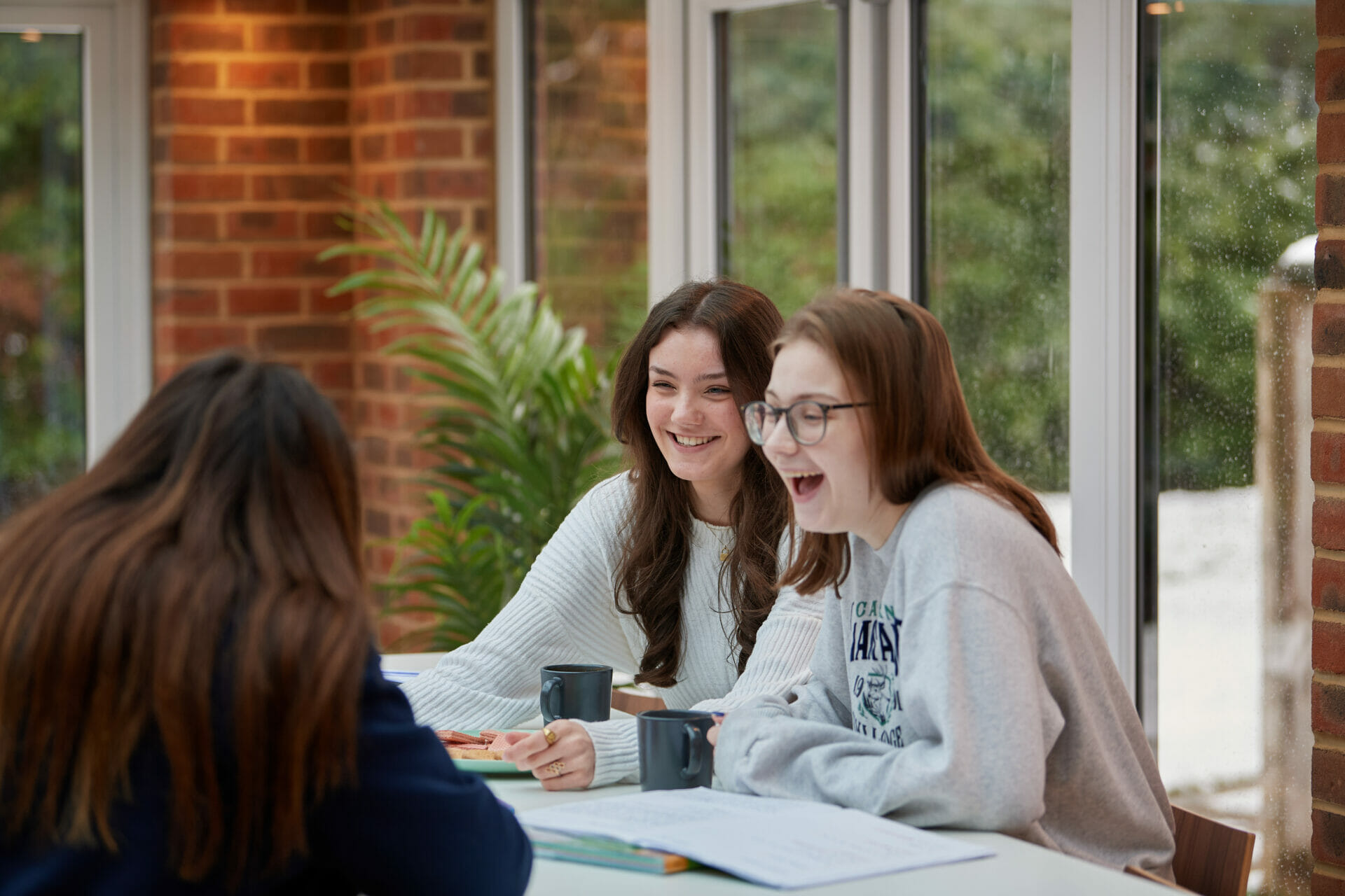 students laughing