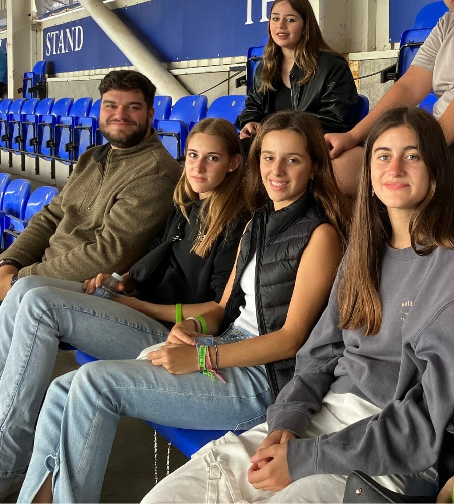 Students in the stadium