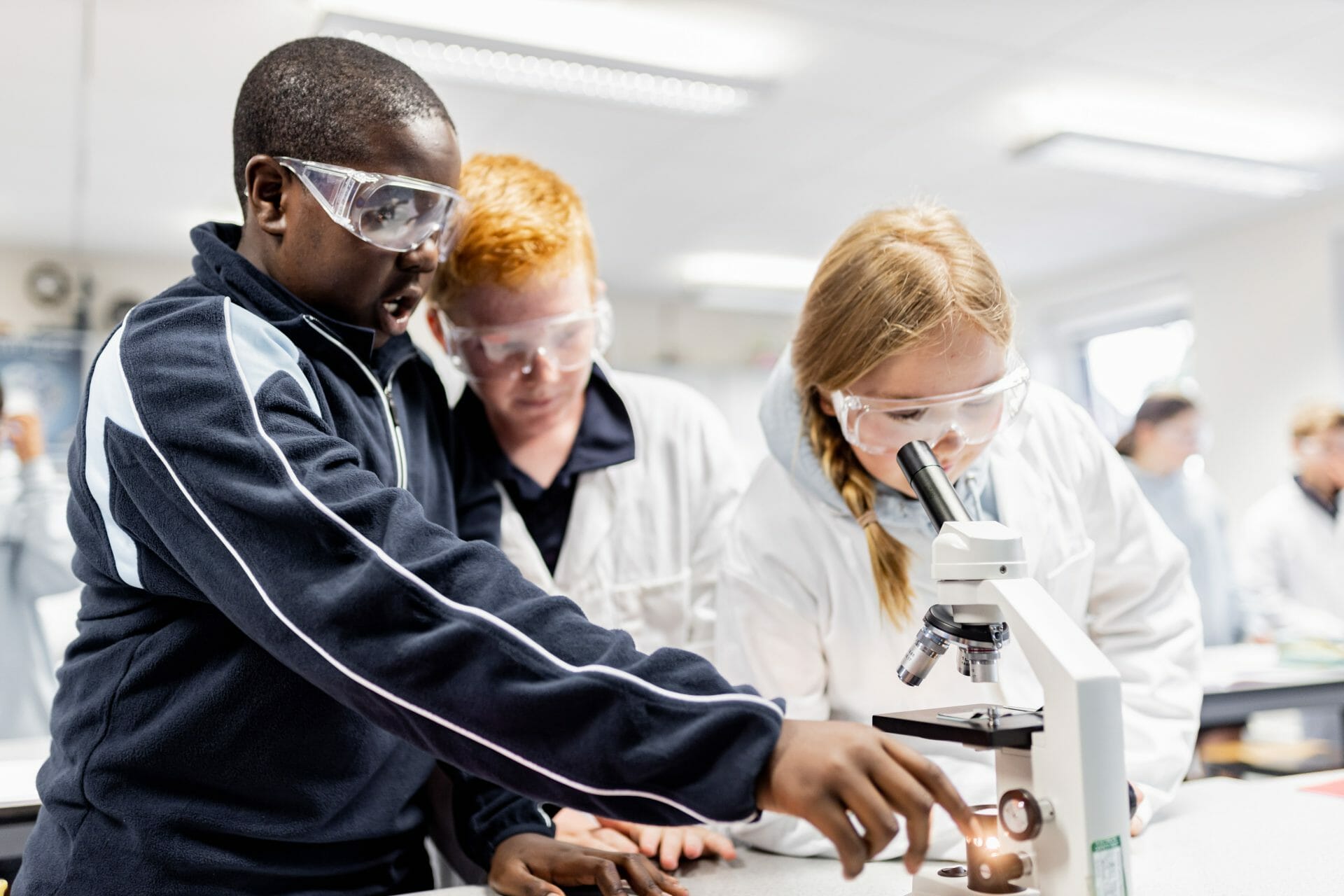 students in the science class